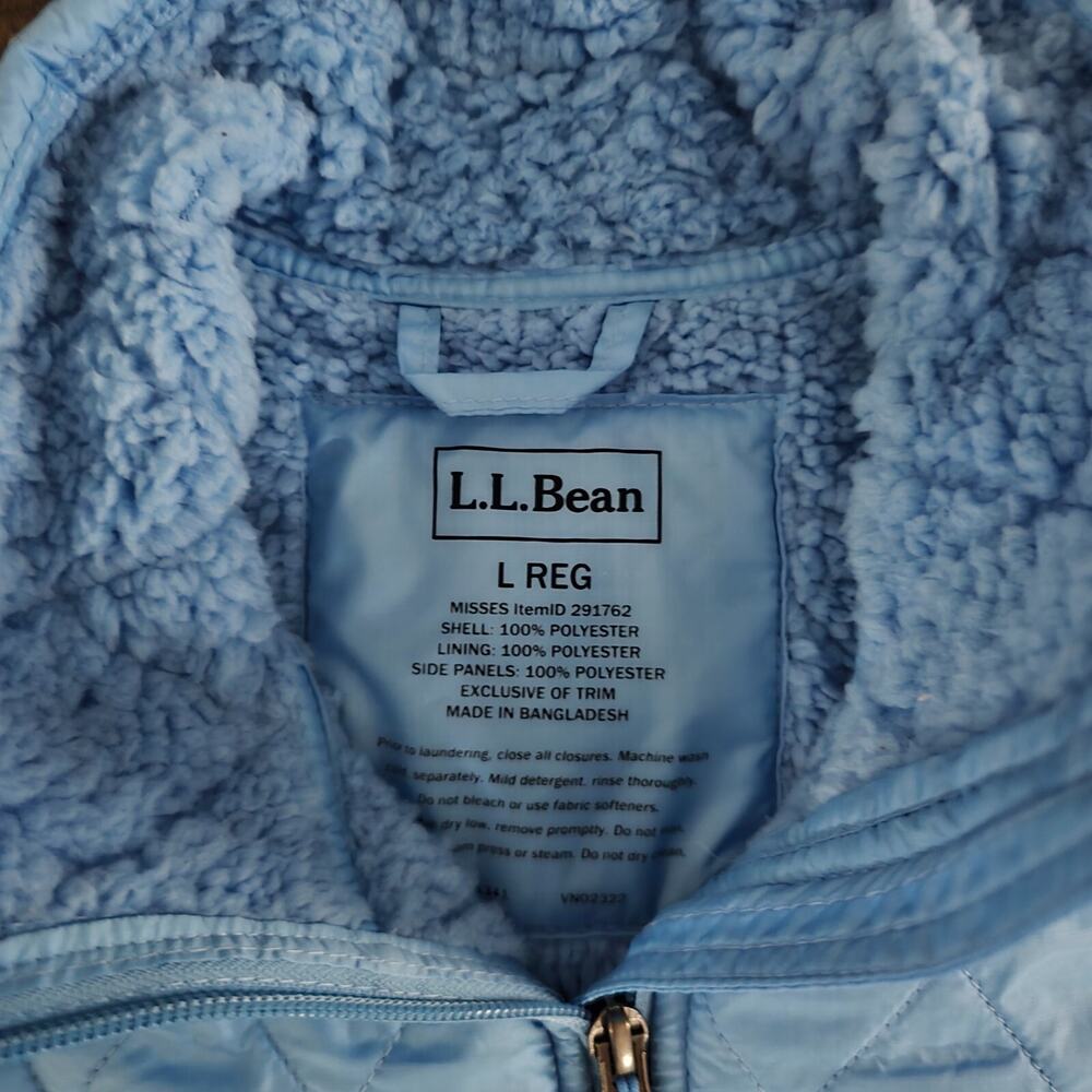 LL Bean Mountain Classic Puffer Vest Womens Large L Blue Quilted Lightweight - Picture 7 of 9